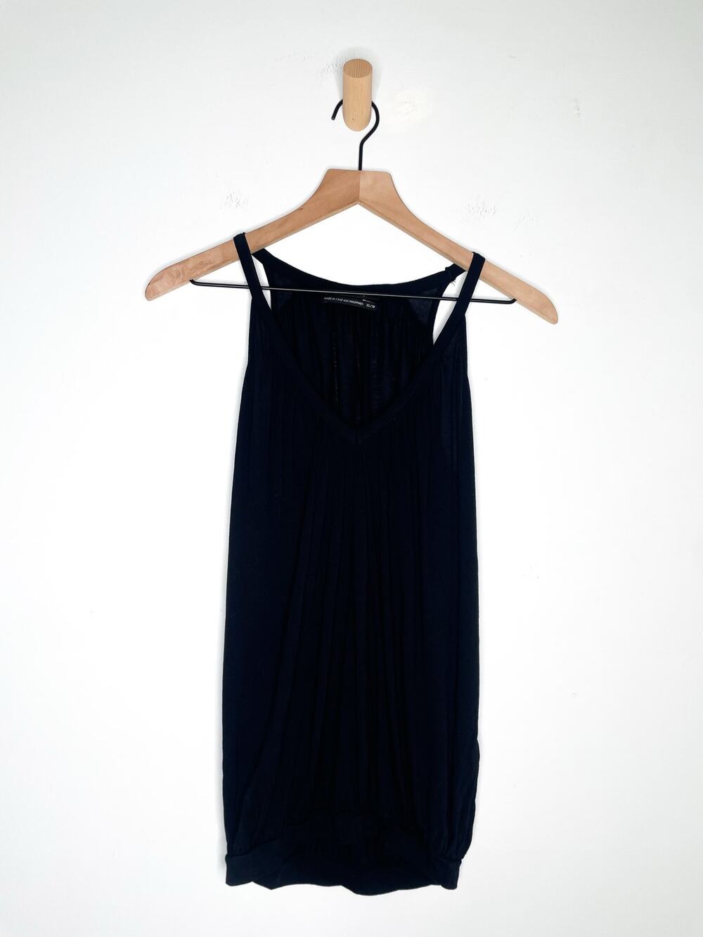 🟢 Last Chance Club Monaco Black Bubble Tank Top XS Pleated Pintuck